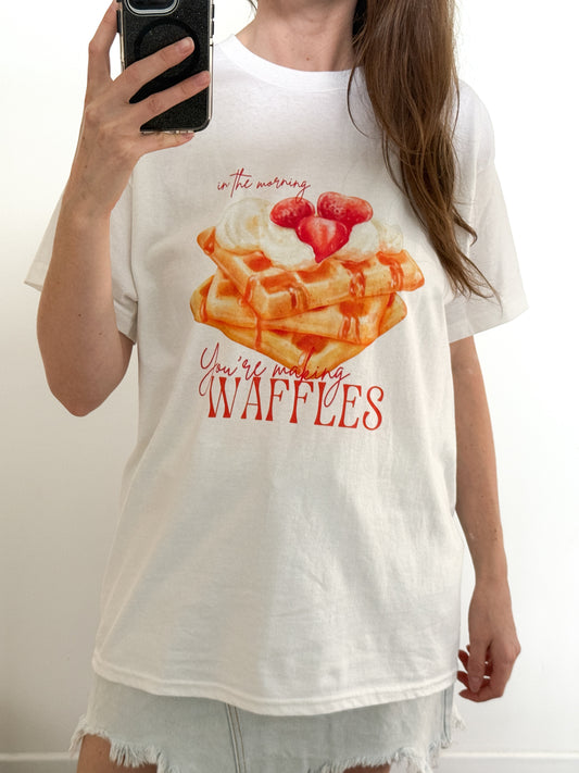 Waffles | White Graphic T-Shirt
