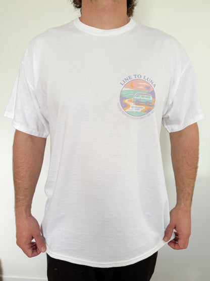 Pastel Roadtrip | White Graphic T-Shirt