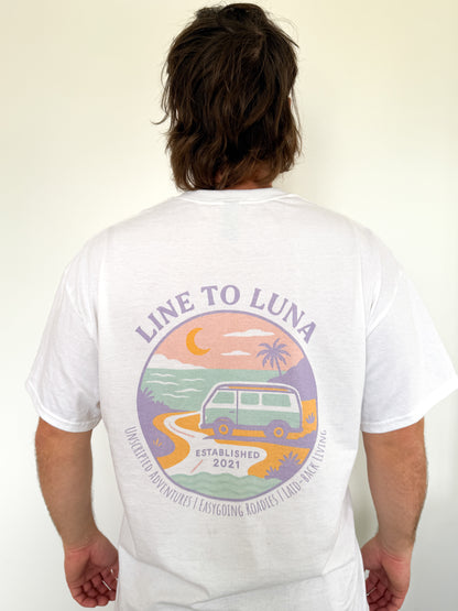Pastel Roadtrip | White Graphic T-Shirt