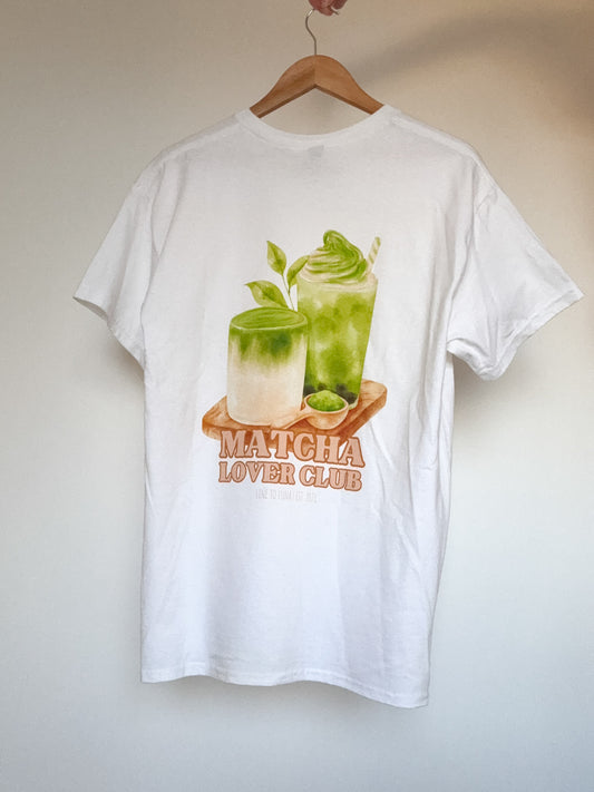 Matcha Lover Club | White Graphic T-Shirt
