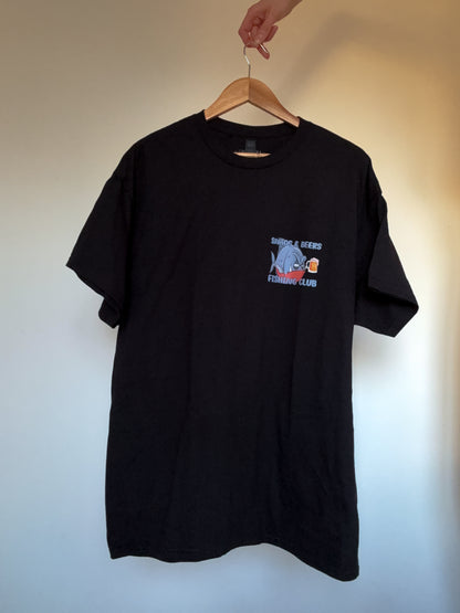 Snags & Beers Fishing Club | Black Graphic T-Shirt