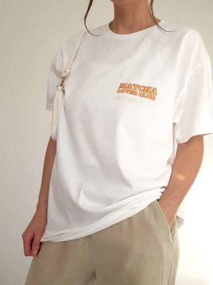Matcha Lover Club | White Graphic T-Shirt