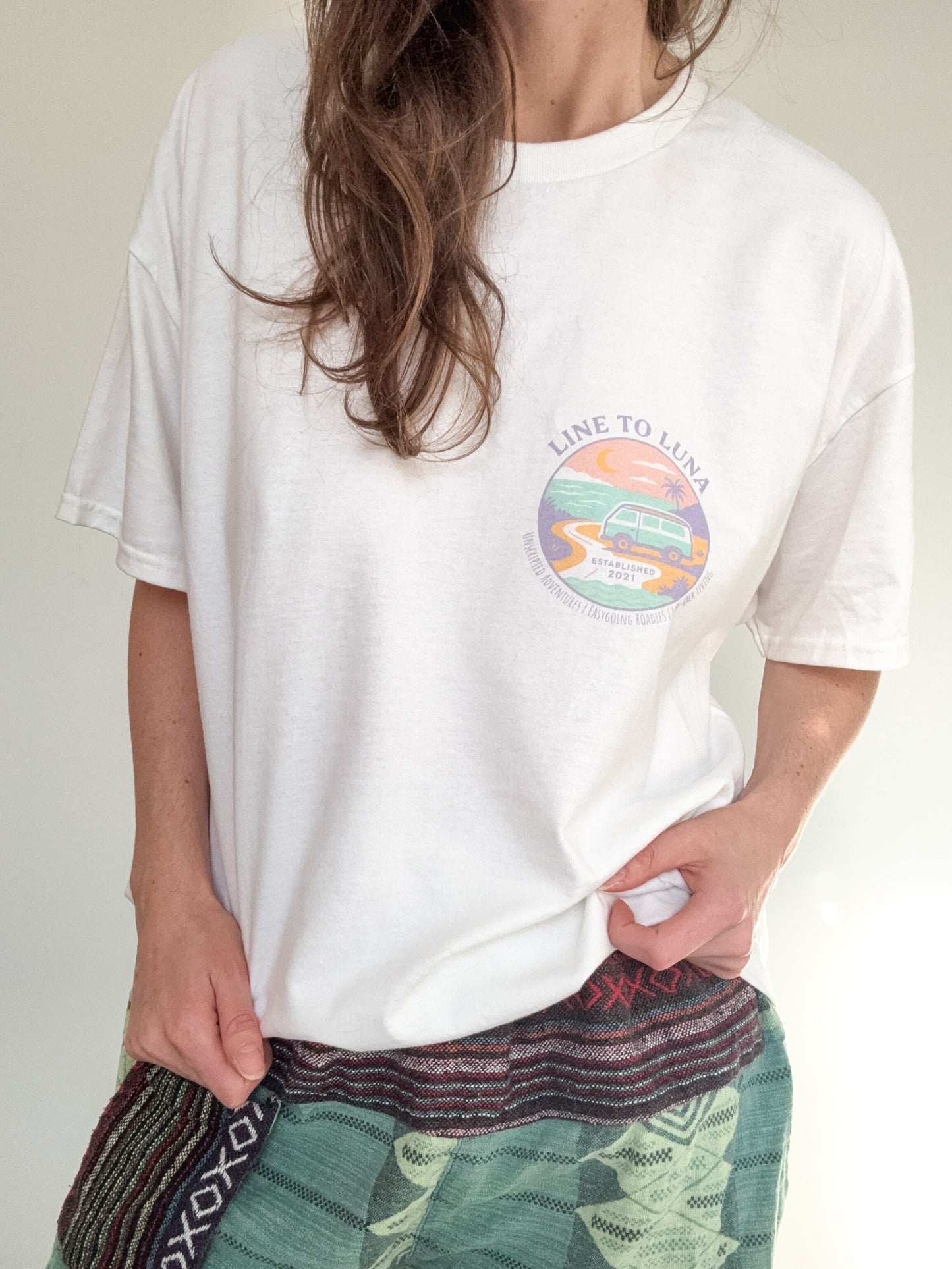 Pastel Roadtrip | White Graphic T-Shirt