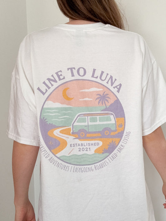 Pastel Roadtrip | White Graphic T-Shirt