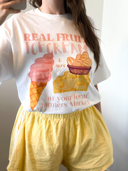 Farmers Market - Pink & Yellow | White Graphic T-Shirt