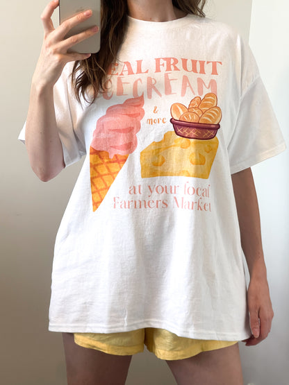 Farmers Market - Pink & Yellow | White Graphic T-Shirt