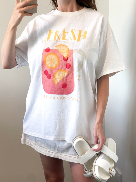 Fresh Fruits | White Graphic T-Shirt