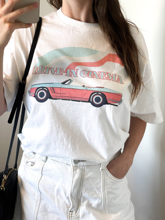 Retro Drive-in | White Graphic T-Shirt