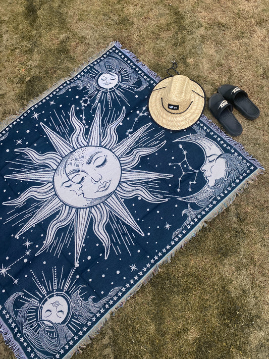 LUNA & SUN - Blanket | 130 x 160 Boho Throw Rug