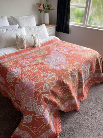 FLOWER CHILD - Extra Large Blanket 180 x 260 | Boho Throw Rug