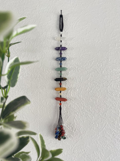 7 CHAKRAS FISHBONE - Gemstone Mirror Tassel | Boho Accessories