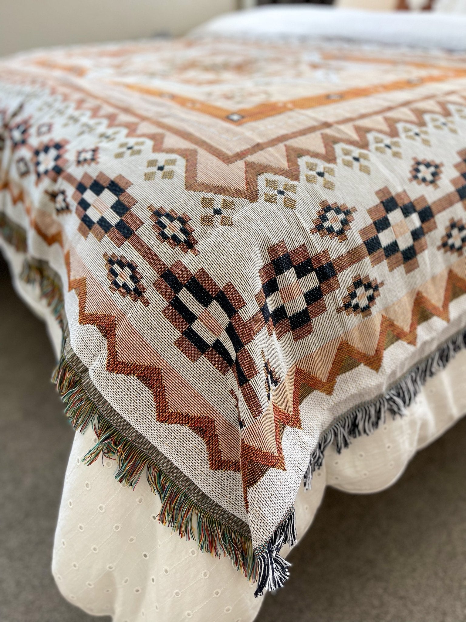 SANDSTORM - Blanket 130 x 180 | Boho Throw Rug - Line to Luna - Boho Throw Rugs & Macrame Decor | NZ Gifts