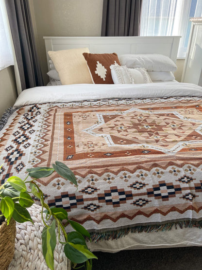 SANDSTORM - Blanket 130 x 180 | Boho Throw Rug - Line to Luna - Boho Throw Rugs & Macrame Decor | NZ Gifts