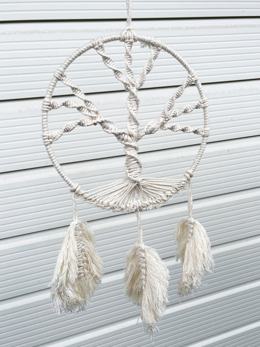 TREE OF LIFE - Macrame Dream Catcher | Wall Hanging - Line to Luna - Boho Throw Rugs & Macrame Decor | NZ Gifts